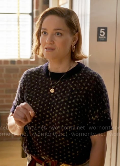 Angie's dotted short sleeve sweater on Will Trent