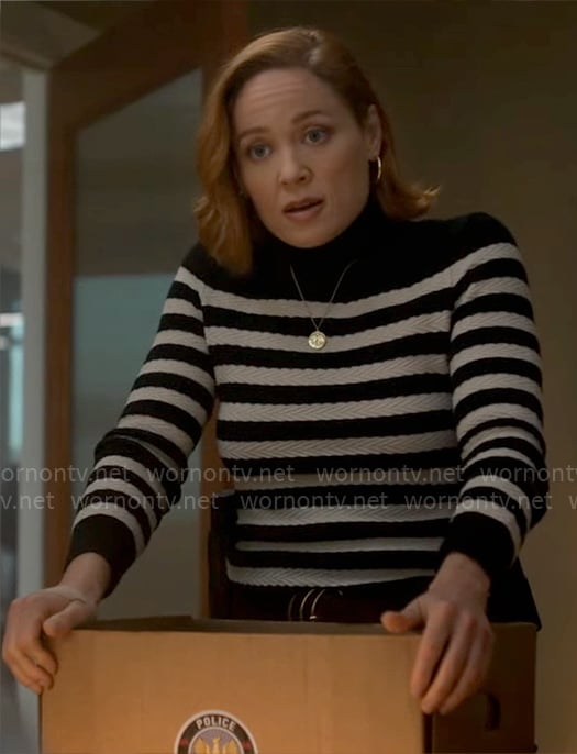 Angie's black striped turtleneck on Will Trent