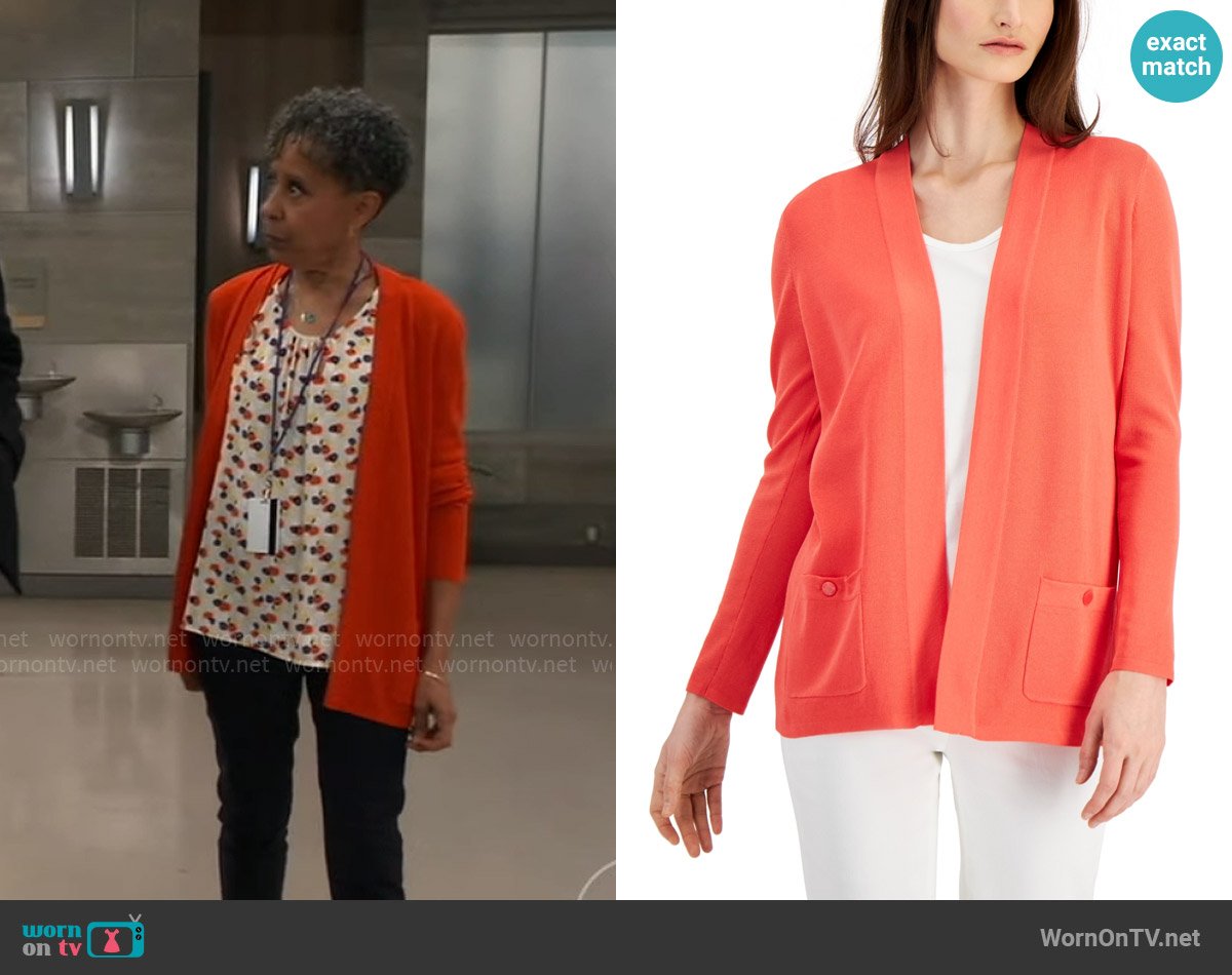 Anne Klein Malibu Cardigan worn by Stella Henry (Vernee Watson) on General Hospital