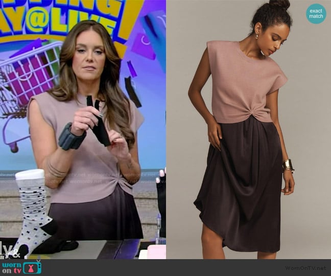 Monica’s twist detail sweater dress on Live with Kelly