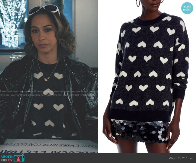 black heart print sweater on Elsbeth