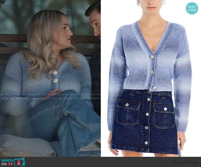 Aqua Ombre Check Knit Cardigan worn by Noreen Fitzgibbons (Jamie Lynn Spears) on Sweet Magnolias