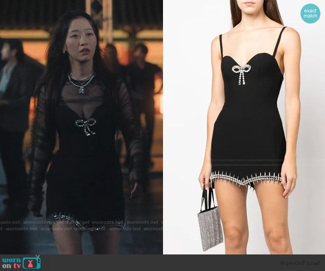 Area Crystal-embellished mini dress worn by Yuri Han (Gia Kim) on XO Kitty