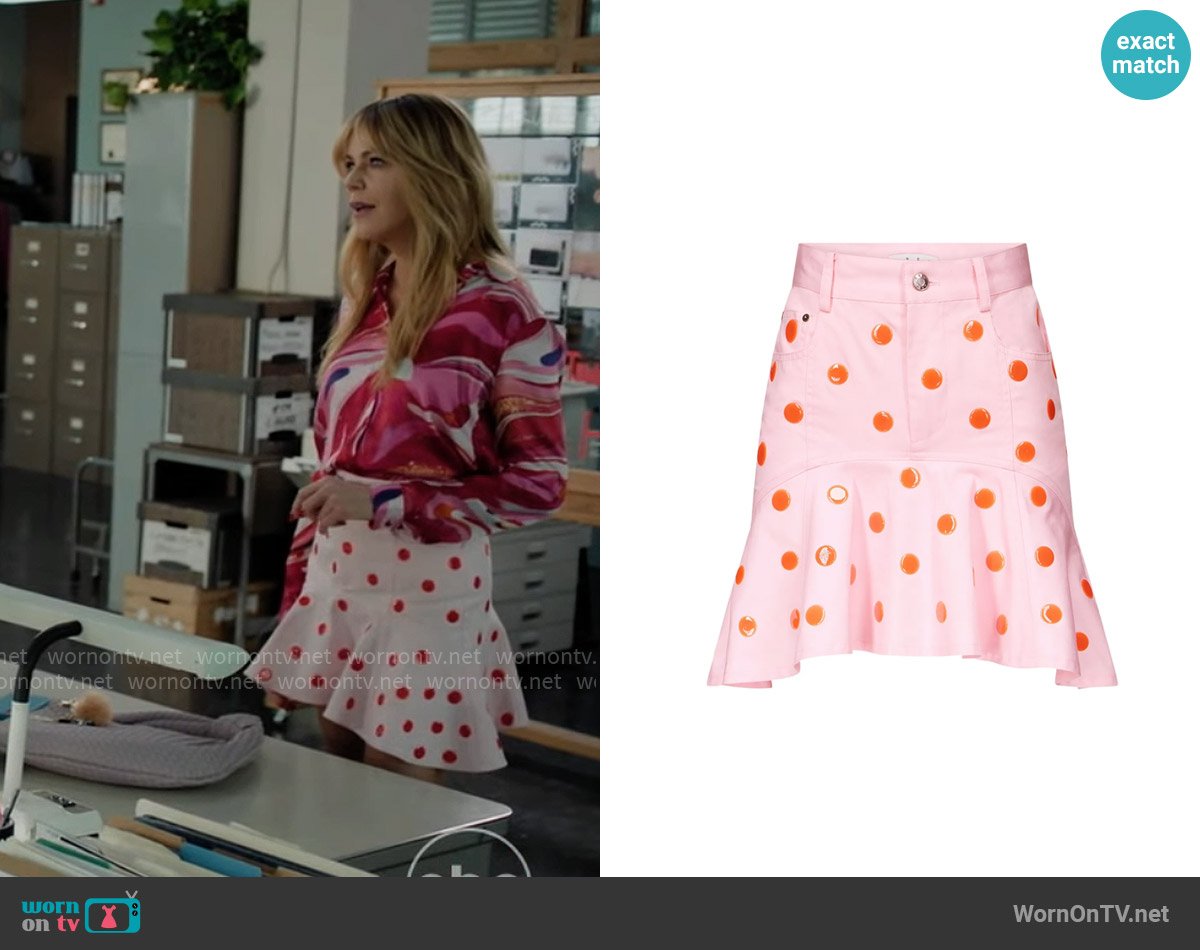 Morgan’s polka dot skirt on High Potential