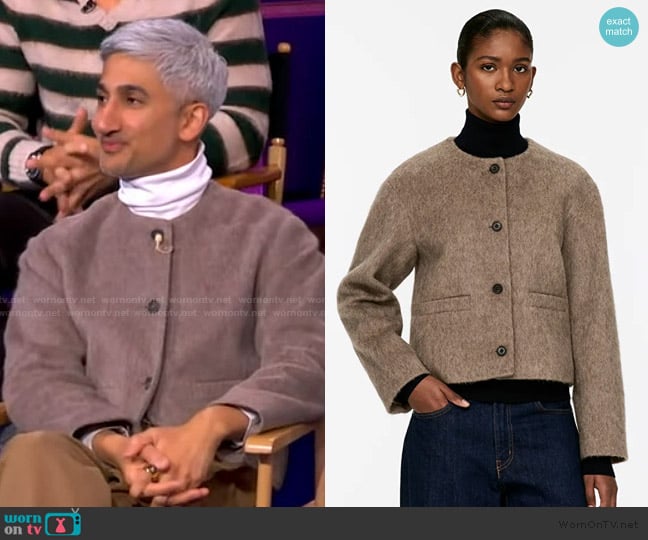 Arket Brushed Wool-Blend Jacket worn by Tan France on The View