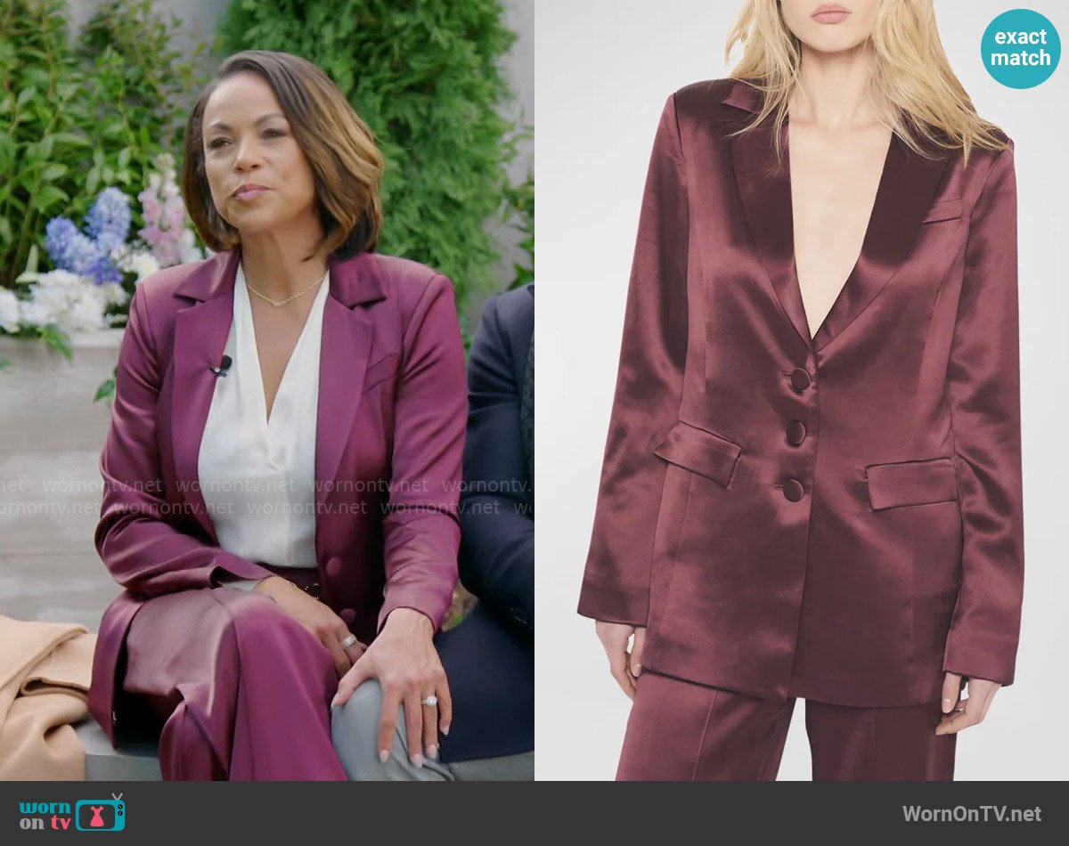 AS by DF Collins Satin Boyfriend Blazer worn by Nicole Dupree Richardson (Daphnee Duplaix) on Beyond the Gates