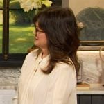 Valerie Bertinelli’s pleated front blouse on The Drew Barrymore Show