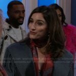 Ashley’s grey fringed coat on Beyond the Gates