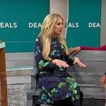 Ashley Bellman’s navy and green printed dress on CBS Mornings