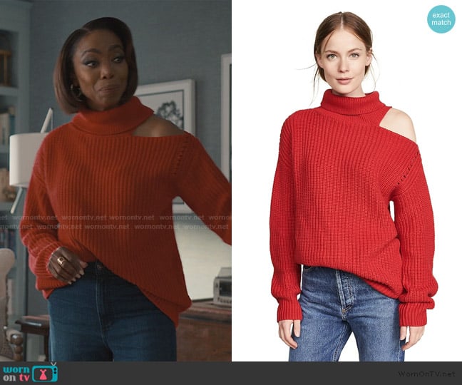 ASTR the Label the Label Sepulveda Sweater worn by Helen Decatur (Heather Headley) on Sweet Magnolias