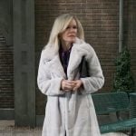 Ava’s light grey fur coat on General Hospital