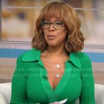 Gayle King’s green collared dress on CBS Mornings
