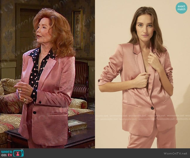 Ba&Sh Darcy Jacket in Pink Rose worn by Maggie Horton (Suzanne Rogers) on Days of our Lives