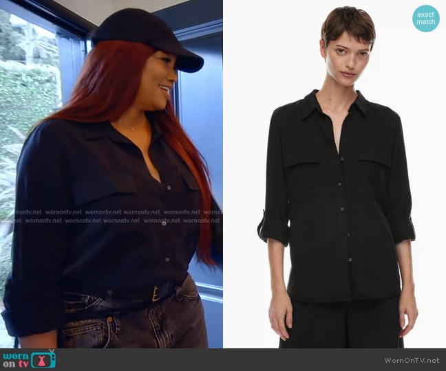 Babaton Utility Shirt worn by Garcelle Beauvais on The Real Housewives of Beverly Hills