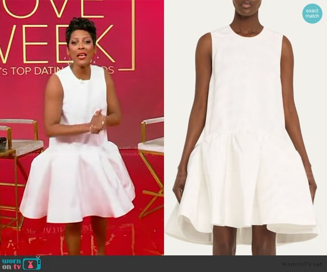 Bach Mai Drop-waist Moire Babydoll Dress worn by Tamron Hall on Tamron Hall Show