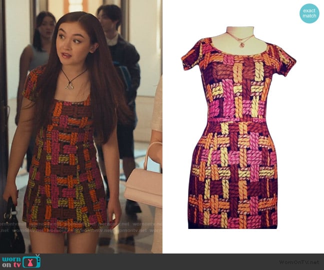 Betsey Johnson Multicolored Knit Dress worn by Katherine Song-Covey (Anna Cathcart) on XO Kitty