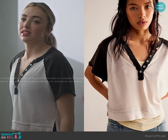 We The Free Eyes Closed Henley worn by Tory Nichols (Peyton List) on Cobra Kai