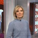 Kate Snow’s blue pointelle knit sweater  on NBC News Daily