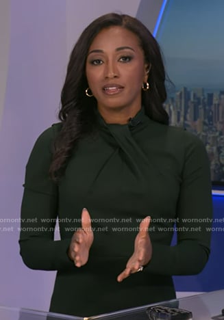 Brittany's green twist neck dress on Good Morning America