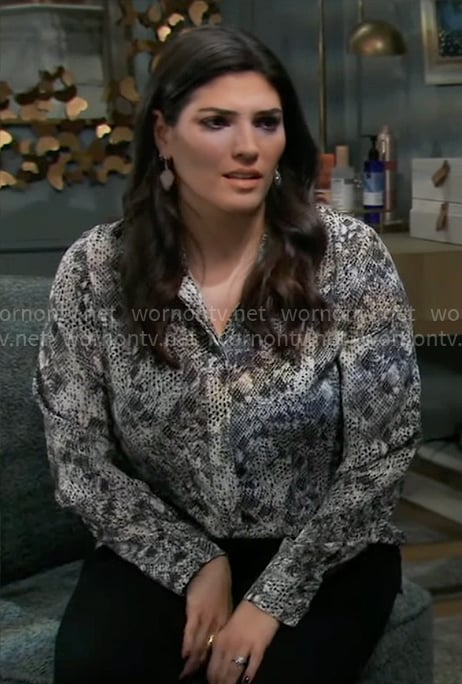 Brook Lynn’s snake print blouse on General Hospital