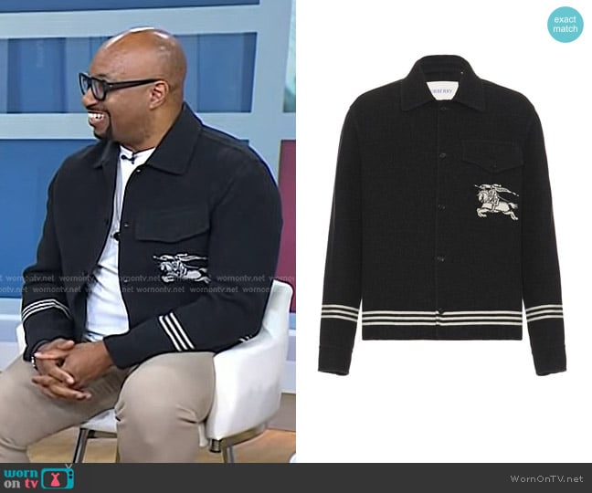 Burberry EKD Wool Jacket in Brisk worn by Kwame Alexander on Today