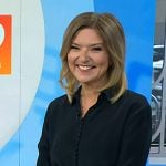 Christine Romans' navy button down blouse on Today