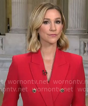 Caitlin Huey Burns's red blazer on CBS Mornings