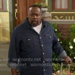 Calvin’s dark denim shirt on The Neighborhood