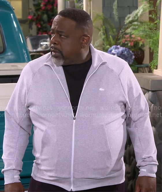 Calvin's grey zip up jacket on The Neighborhood