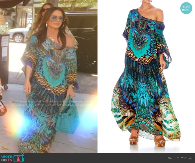 Camilla Round Neck Kaftan worn by Kyle Richards on The Real Housewives of Beverly Hills