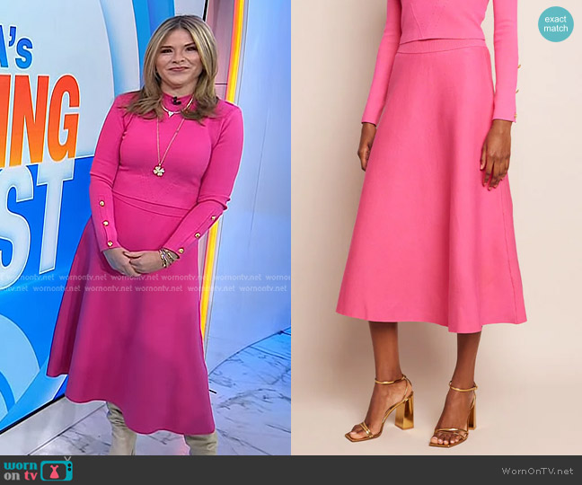 Cara Cara Kneeland Skirt in Watermelon worn by Jenna Bush Hager on Today