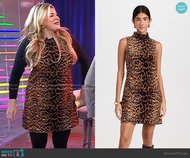 Heather McMahan’s leopard velvet mini dress on Today