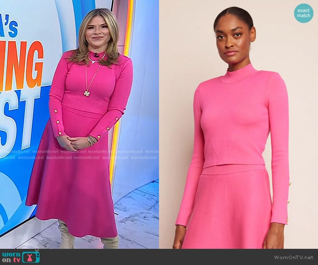 Cara Cara Cleo Top in Watermelon worn by Jenna Bush Hager on Today