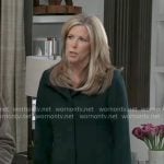 Carly’s dark green coat on General Hospital