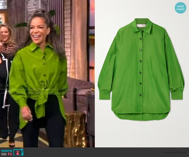 Carolina Herrera Cotton-blend faille shirt worn by Sunny Hostin on The View