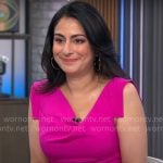 Celine Gounder’s pink sleeveless dress on CBS Mornings