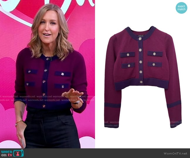 Chanel Cashmere Cardigan worn by Lara Spencer on Good Morning America