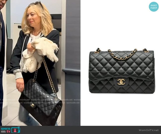 Chanel Jumbo Classic Lambskin Double Flap Shoulder Bag worn by Sutton Stracke on The Real Housewives of Beverly Hills