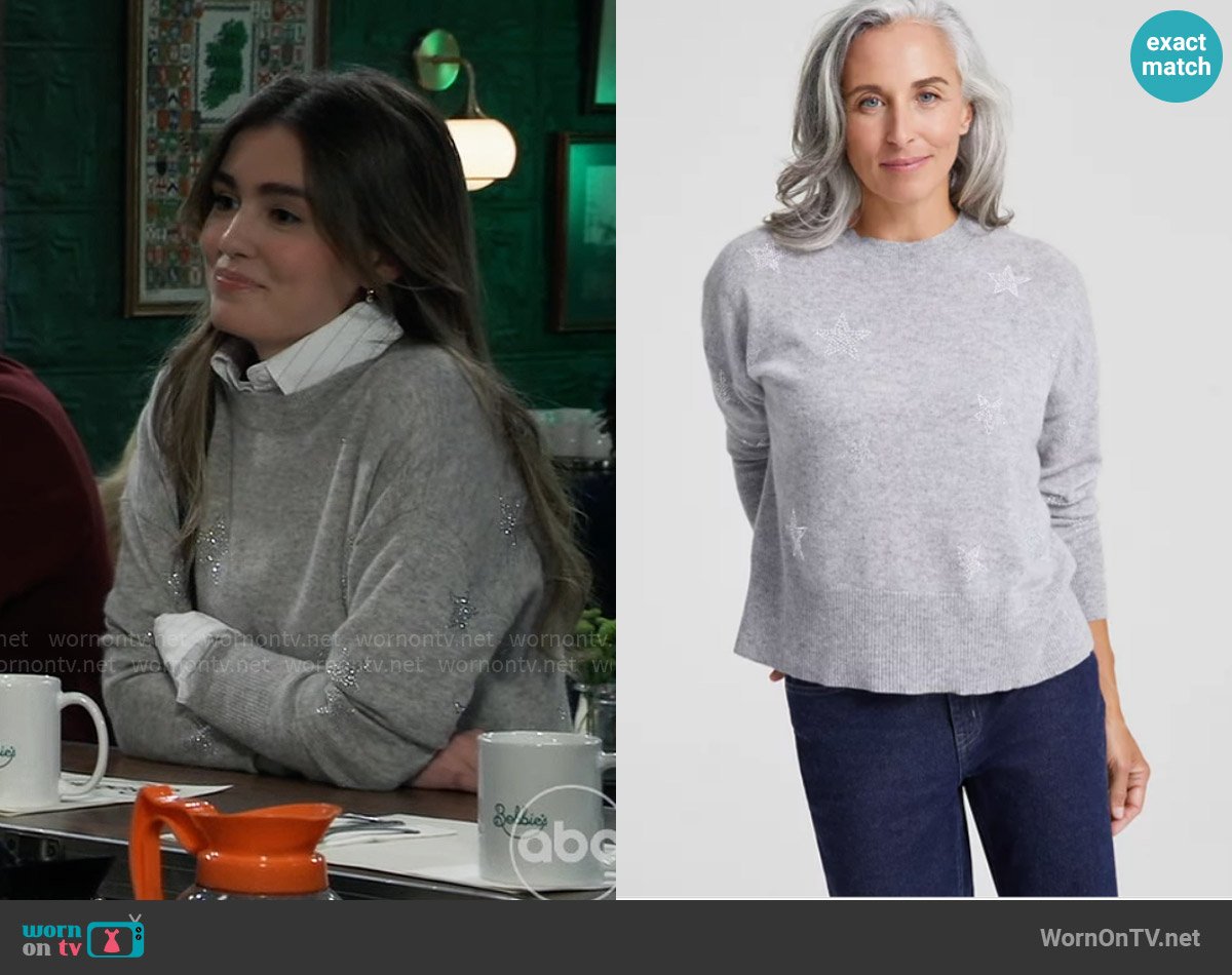 Emma’s grey embellished star sweater on General Hospital