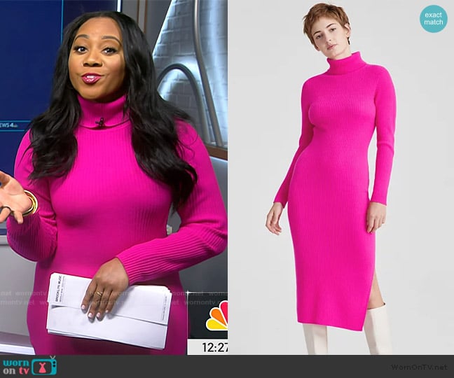 Kay’s pink turtleneck sweater dress on NBC News Daily