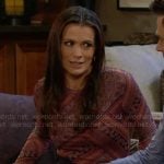 Chelsea’s paisley print top and skirt set on The Young and the Restless