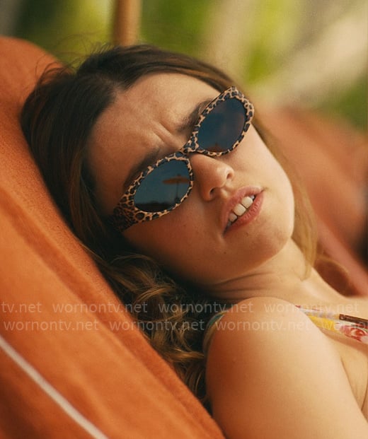 Chelsea's leopard print sunglasses on The White Lotus