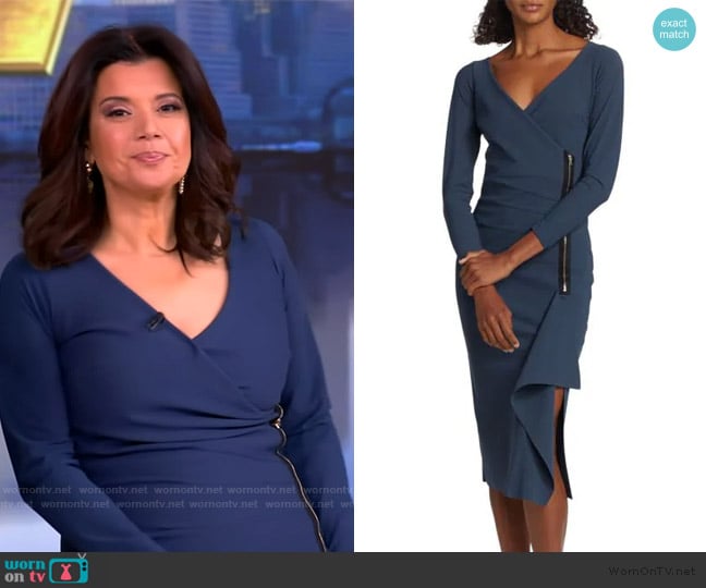 Chiara Boni La Petite Robe  Clementina Surplice Asymmetric Midi Dress worn by Ana Navarro on The View