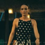 Chloe’s polka dot bodysuit and zebra skirt on The White Lotus