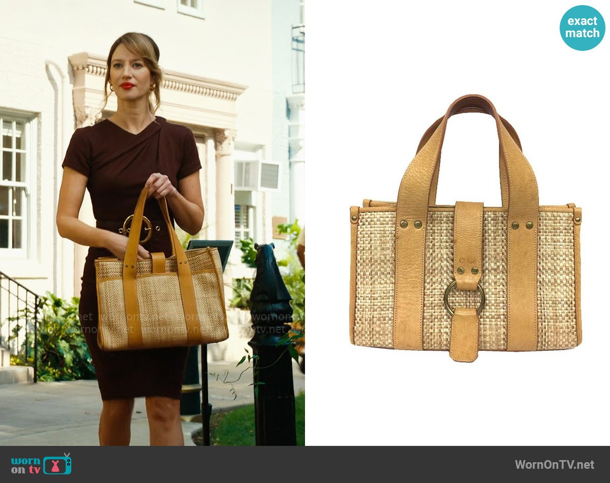 Chloe Beige Leather Bag worn by Shae Banfield (Yael Grobglas) on Matlock