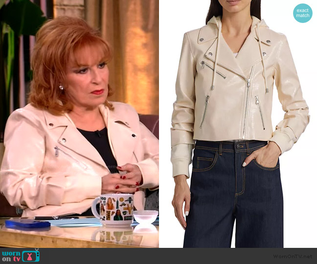 Cinq a Sept Evie Faux-Snakeskin Jacket worn by Joy Behar on The View