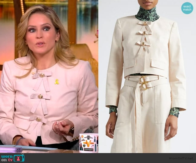 Cinq a Sept Paige Brushed Twill Jacket worn by Sara Haines on The View