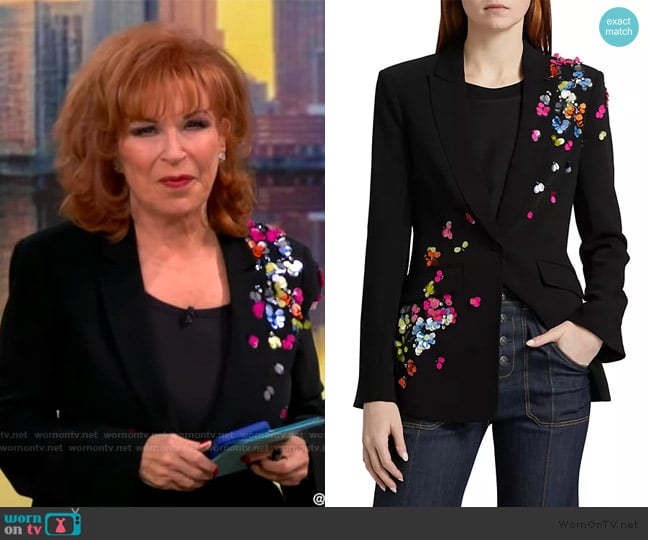 Cinq a Sept Paillette Vines Cheyenne Blazer worn by Joy Behar on The View