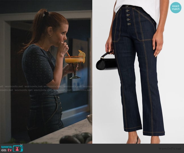 Cinq a Sept Wallace Ankle Flare Pants worn by Maddie Townsend (JoAnna Garcia Swisher) on Sweet Magnolias