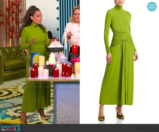 Cinq a Sept Zahara Twist Front Turtleneck Gown worn by Sunny Hostin on The View